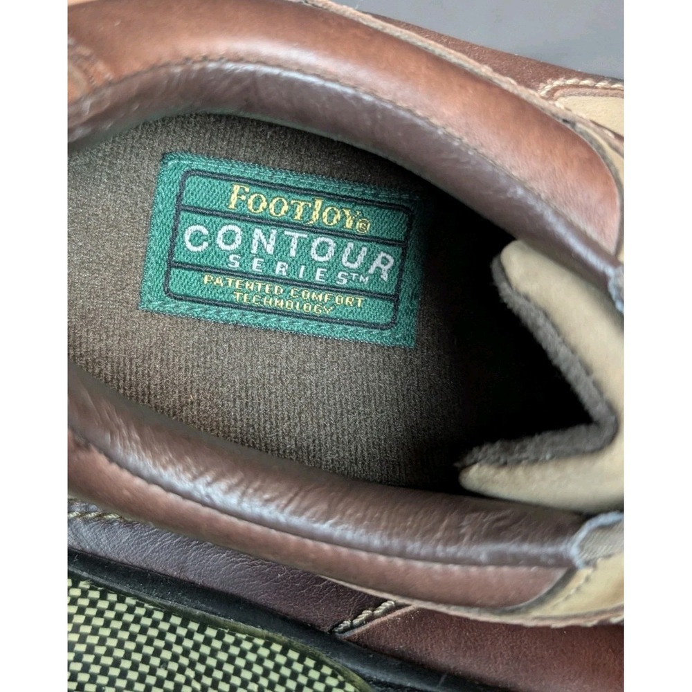 EUC FootJoy Contour Series Golf Shoe Cleat SZ 8 Brown Leather EUC Classic Preppy - Picture 8 of 10